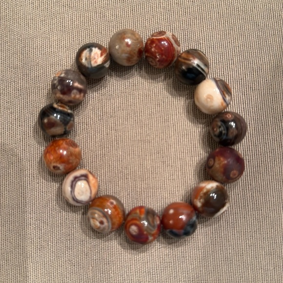 14mm Chocolate Agate Bracelet - Picture 1 of 3